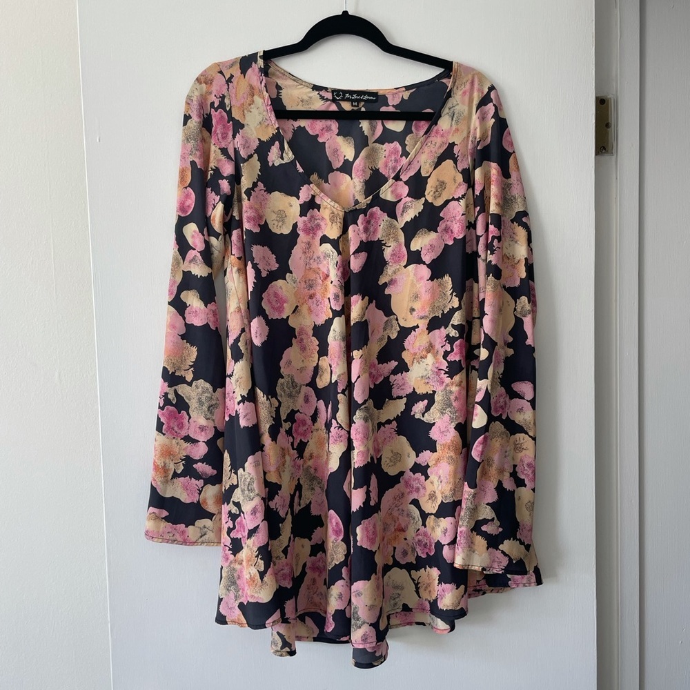 For Love & Lemons Mini Flowy Dress with Long Sleeves - Size Medium